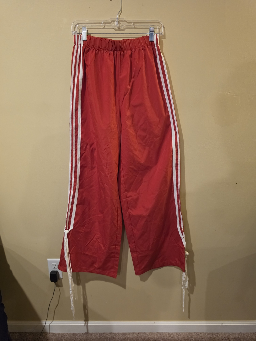 Shein Red Track Pants with Side Stripes